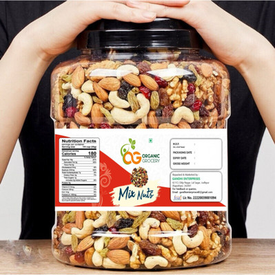 Organic Grocery Mix Dry Fruits and Nuts Almonds, Pistachios, Cashew, Apricot (1kg) Assorted Seeds & Nuts(1 x 1 kg)