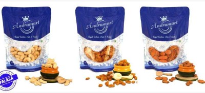 ANDRAMART AM Combo pack of Premium Cashew (Kaju) , Raisons, Almond 750 gm Cashews(3 x 250 g)
