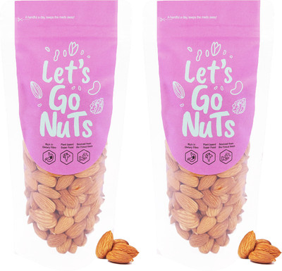 Let's GoNuts Fresh Sound Nut Almond Kernels (Badaam) 150gx2 Almonds(2 x 150 g)