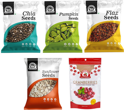 WONDERLAND Chia-Flx-Pump-Sun-WholeCran-100g-each Assorted Seeds & Nuts(5 x 100 g)