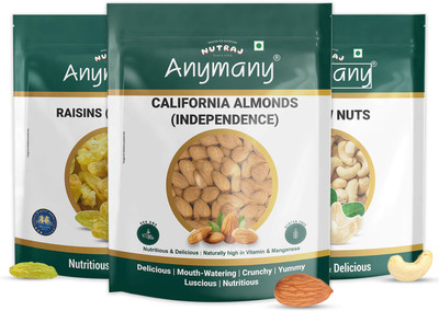 Nutraj Anymany Dry Fruit Combo Pack 400g Each, Cashews, Almonds, Raisins(3 x 400 g)