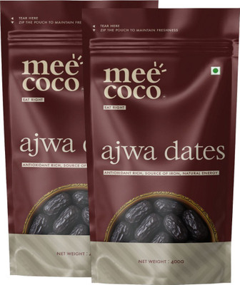 Meecoco Ajwa Dates (Khajur) – Premium Quality, Healthy Snack, Fibre Rich, No Added Sugar Dates(2 x 400 g)