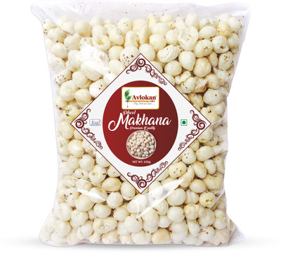 Avlokan Regular Lotus Seed Pop/Gorgon Nut Puffed Kernels Phool Makhana Grade Big Size Fox Nut(100 g)