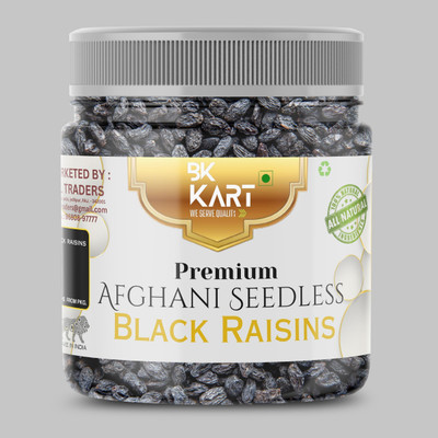 BK KART Premium afghani seedless black raisins Assorted Seeds & Nuts(1 x 100 g)