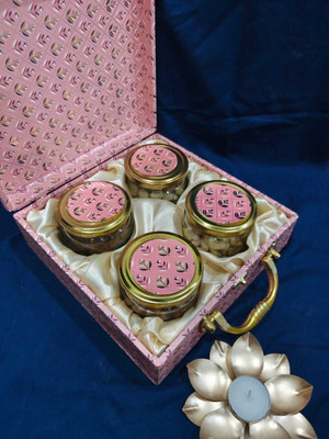 Spice & Nut 4 Jar Dry Fruit Gift Box with Almonds, Cashews, Pistachios, Raisins(1 x 500 g)