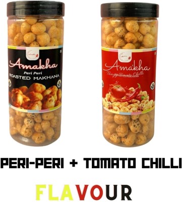 AMAKHA Makhana Roasted Flavoured Peri Peri + Tomato chilli Fox Nut(2 x 100 g)