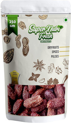Super Nutri Fresh Dates Dry Brown, Black 250gm Dates(1 x 250 g)