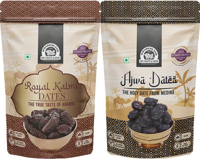 WONDERLAND Foods - Dry Fruits Ajwa & Kalmi Dates 400g | Healthy & Nutritious Soft Khajoor Dates(2 x 200 g)