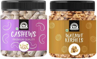 WONDERLAND Foods Dry Fruits Combo in Food Grade Reusable Jars Cashews, Walnuts(2 x 175 g)