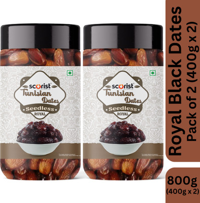 Scorist Royal Tunisian Dates (Seedless) 800g Dates(2 x 400 g)