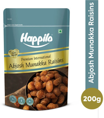 Happilo Premium Abjosh, Natural Munakka Dry Fruits Large Golden Raisins, Healthy Snack Raisins(1 x 200 g)