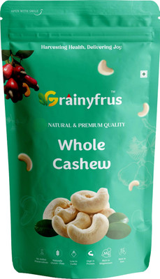 Grainyfrus Natural & Premium Whole Cashews 200g–Crunchy & Fresh, Rich Taste & Healthy Cashews(1 x 200 g)