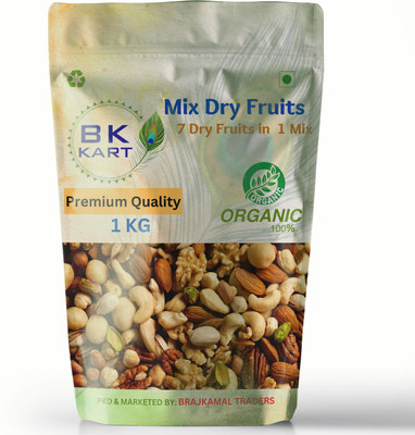 BK KART Mixed Dry Fruits 7 Dry fruits in 1 Mix (1 kg) Almonds, Apricots, Cashews, Figs, Walnuts, Pistachios, Raisins(1 x 1000 g)