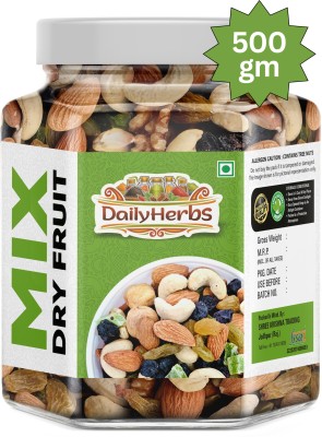 DAILYHERBS Premium Mixed Dry fruits Almonds, Cashews, Raisins, Kiwi, Apricots(500 g)