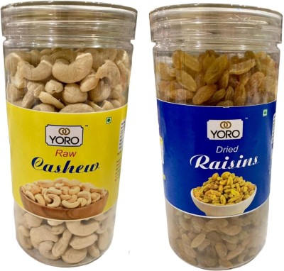 YORO Mix Dry Fruits And Nuts Combo Pack Cashew Nuts & Dried Raisins|Kaju & Kishmish Raisins, Cashews(2 x 0.5 kg)