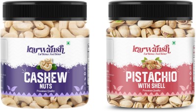 KARWANSH Dry fruits combo pack of Pistachios Cashews | kaju pista 500 GM (2 x 250 g) Cashews, Pistachios(2 x 250 g)