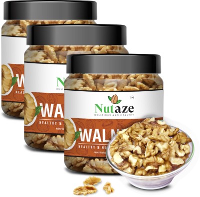 Nutaze Kashmiri Quarters Walnut Kernels 600g (Pack of 3) | Superfood for Heart & Brain Walnuts(3 x 200 g)