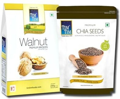Tim Tim Premium Broken Walnut Kernels 250g and Premium Chia Seeds 200g Combo pack Walnuts(2 x 250 g)