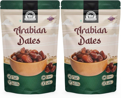 WONDERLAND Foods Premium Arabian Dates 1Kg | Soft And Chewy Texture Khajur | Khajoor Dates(2 x 0.5 kg)