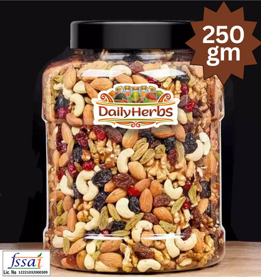 DAILYHERBS Mix Dry Fruit | Panchmeva | 250gm | AA Almonds, Cashews, Raisins, Apricots, Assorted Seeds & Nuts(250 g)