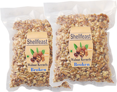 Shellfeast Walnut Kernels Broken Tukda Vacuum Packed| Akhrot Giri Tukda| New Crop Walnuts Walnuts(2 x 0.5 kg)