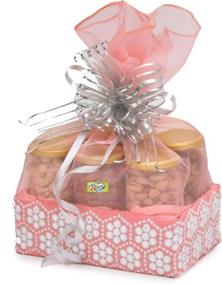 vt real nutri DRY FRUIT &NUT GIFT HAMPER/BASKET/BOX/PACK 500GM Almonds, Cashews, Pistachios, Raisins(5 x 100 g)