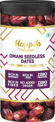 Happilo Omani Seedless Dates, Khajoor/Khajur, Healthy & Nutritious Snack, Vitamins, Dates(1 x 500 g)