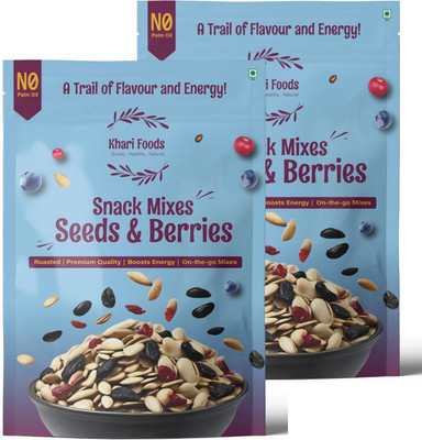 Khari Foods Seeds Berries Mix 400g, Snack Trail Mix, No Palm Oil, High Fibre Assorted Seeds & Nuts(2 x 200 g)