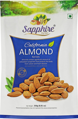 Sapphire Dry Nuts California Almond Kernels No Cholesterol Rich in Protein Premium Blue Almonds(1 x 250 g)