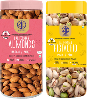 41 foods Dry fruits combo pack of Californian Pistachios Almonds | badam pista 1 KG Almonds, Pistachios(2 x 500 g)