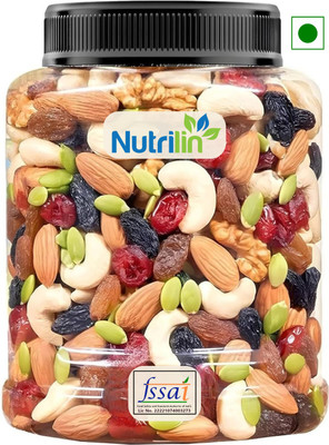 Nutrilin Mix Dry Fruits | Panchmeva | 500g | JAR | Almonds, Cashews, Raisins, Pistachios(1 x 500 g)