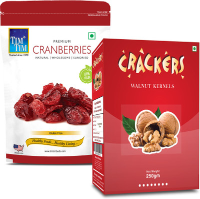 Tim Tim Premium-Combo of Cranberries and Crackers I Tasty and Healthy I Natural Cranberries(2 x 250 g)