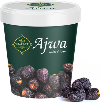 SHARBATI DATES Premium Ajwa Dates (JAR) Khajur Wet Dates(1 x 500 g)
