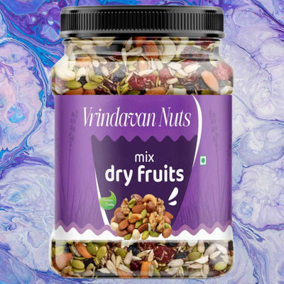 Vrindavannuts Mix Dry Fruit |Healthy & Tasty| D2 Almonds, Cashews, Raisins, Dried Gum, Amla, Apricots(1 x 1 kg)