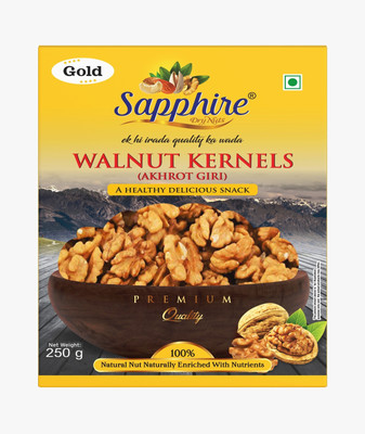 Sapphire Dry Nuts Walnut Kernels Akhrot Giri Extra Light Halves Gold Walnuts(1 x 250 g)