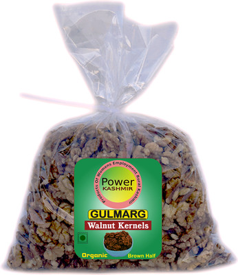 Power Kashmir Gulmarg Organic Brown Half Walnut Kernels, Kashmiri, Vacuum Packed Indian Walnuts(1 x 1 kg)