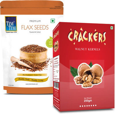 Tim Tim Premium-Combo of Flax Seeds and Crackers I Tasty and Healthy I Natural Assorted Seeds & Nuts(2 x 250 g)