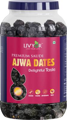 LIVYOR Premium Saudi Ajwa Dates | Khajoor | Khajur Dry Fruits | No Added Sugars Dry Dates