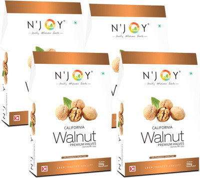 N'Joy California Premium Halves Walnuts Kernels(Without Shell) Walnuts(4 x 0.25 kg)