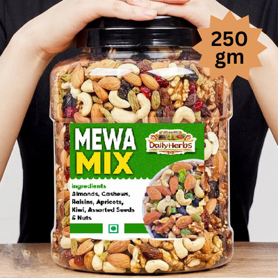 DAILYHERBS Mix Dry Fruit | Mewa Mix | 250gm | A Almonds, Cashews, Raisins, Apricots, Assorted Seeds & Nuts(250 g)