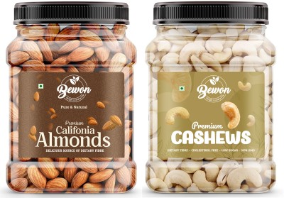 BEWON Cashew & Almond Combo Pack | Healthy Nut Mix | Fresh Crunchy & Rich in Nutrients Almonds, Cashews(2 x 100 g)