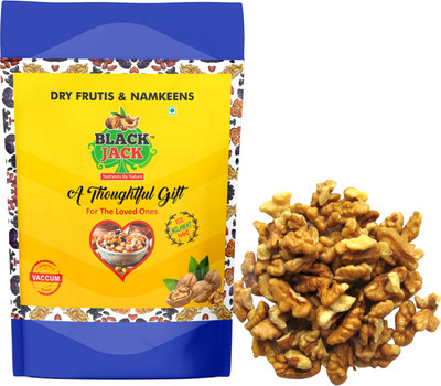 BlackJack 1 Kg Without Shell Walnut Quarter Dried kernels | Light Brown | Fresh Crunchy Walnuts, Kernels(2 x 500 g)