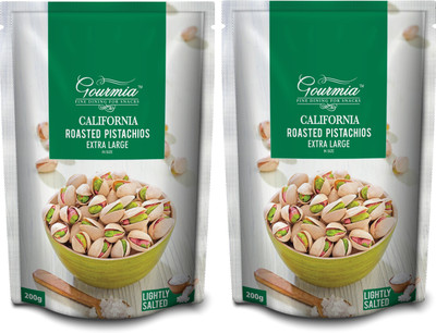 Gourmia Lightly Salted Extra Large Roasted 200g(Pack of 2) Pistachios(2 x 200 g)