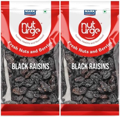 nuturge Black Raisins 250gm(Pack of 2) Raisins(2 x 250 g)