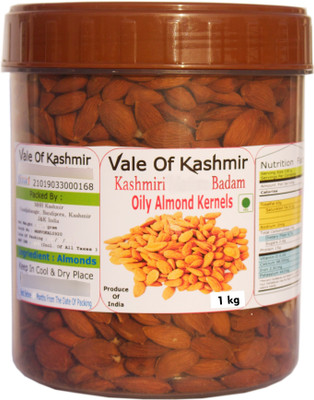 vale of kashmir Kashmiri Mamra Badam Giri In Jar , Mamra Almonds Kashmiri Desi Almonds(1 x 1 kg)
