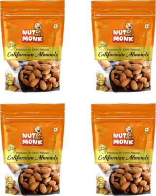 NUT MONK Californian Almond Nuts Rich in Fibre, Protein & Magnesiun Hygienically Packed Almonds(4 x 250 g)