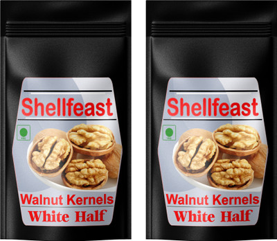 Shellfeast Walnuts Kernels White Half Halves Vacuum Packed| New Crop Walnut Giri Walnuts(2 x 0.5 kg)