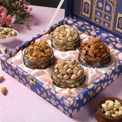 Riwaz Blue Darwaja Design Premium Gift Hamper Box Pack of 6 | Perfect Gift For Diwali(4 x 100 g)