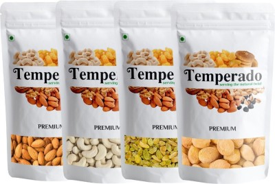 Temperado Premium Quality Dry Fruits Combo | Kaju, Badam, Kishmish, Khurmani| 250gm* 4 Apricots, Cashews, Raisins, Almonds(4 x 0.25 kg)