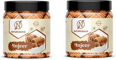 Natureserve Premium Anjeer Dry Fruits | Dried Figs Combo of (2*250 gm) Jar Packing Figs(2 x 250 g)
